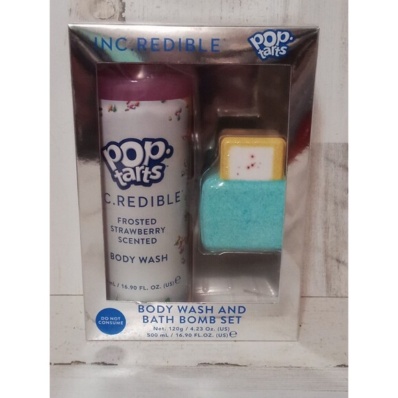 Pop-Tarts Body Wash And Bath Bomb Set Frosted Strawberry Scent - Picture 4 of 9